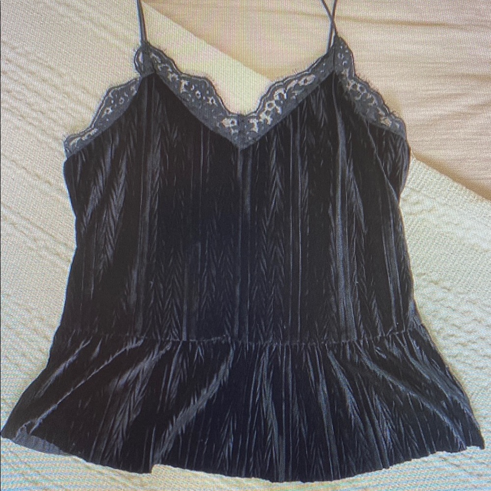Elegant Black Lace Trim Cami Top